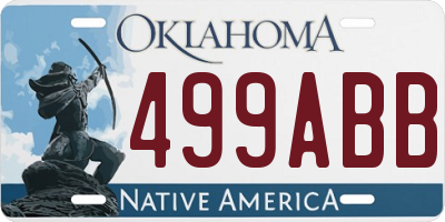 OK license plate 499ABB