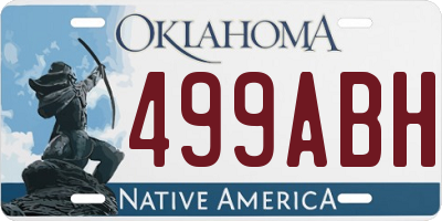 OK license plate 499ABH