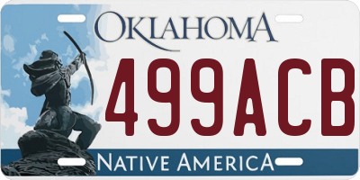 OK license plate 499ACB