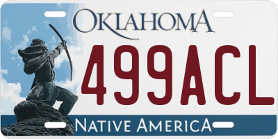 OK license plate 499ACL