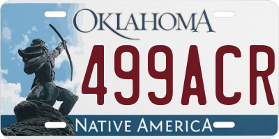 OK license plate 499ACR