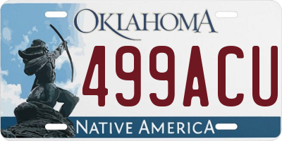 OK license plate 499ACU