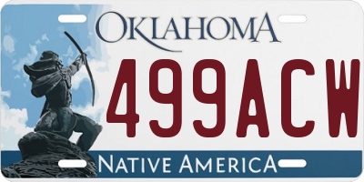 OK license plate 499ACW
