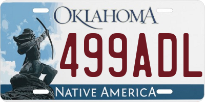 OK license plate 499ADL