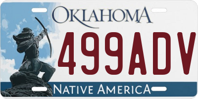 OK license plate 499ADV