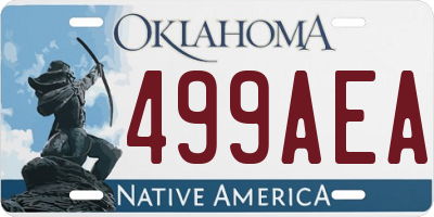 OK license plate 499AEA