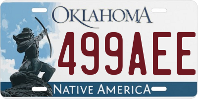 OK license plate 499AEE