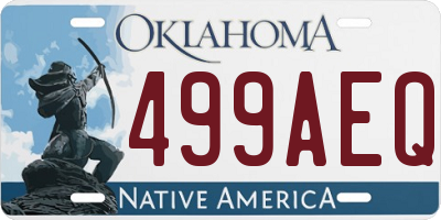 OK license plate 499AEQ