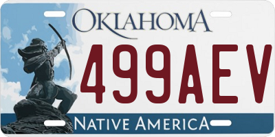 OK license plate 499AEV