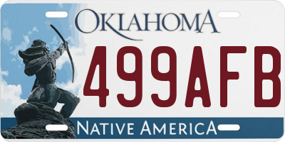 OK license plate 499AFB