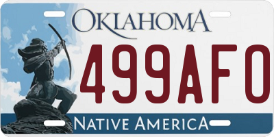 OK license plate 499AFO