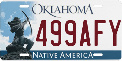 OK license plate 499AFY