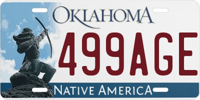 OK license plate 499AGE