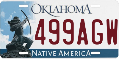 OK license plate 499AGW