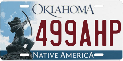 OK license plate 499AHP