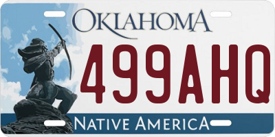 OK license plate 499AHQ