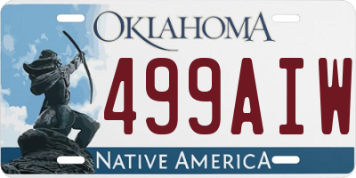 OK license plate 499AIW