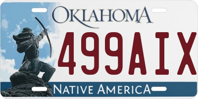OK license plate 499AIX