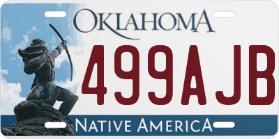 OK license plate 499AJB