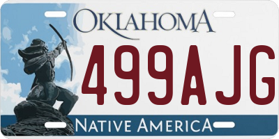 OK license plate 499AJG