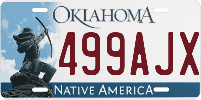 OK license plate 499AJX