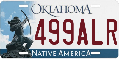 OK license plate 499ALR