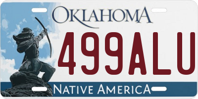OK license plate 499ALU