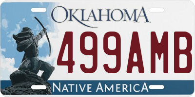 OK license plate 499AMB