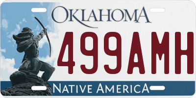 OK license plate 499AMH