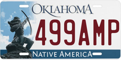 OK license plate 499AMP