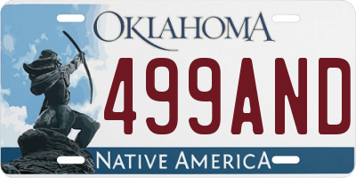 OK license plate 499AND