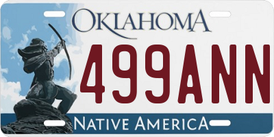 OK license plate 499ANN