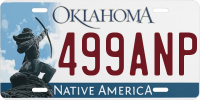 OK license plate 499ANP