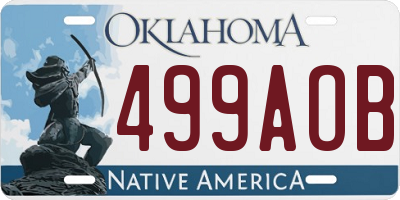 OK license plate 499AOB