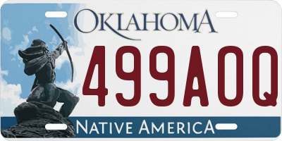 OK license plate 499AOQ