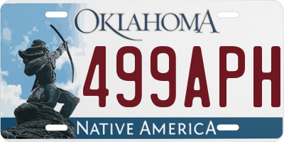 OK license plate 499APH