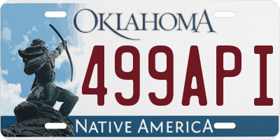 OK license plate 499API