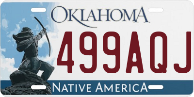 OK license plate 499AQJ