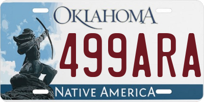OK license plate 499ARA