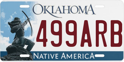 OK license plate 499ARB