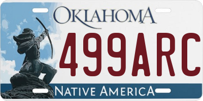 OK license plate 499ARC