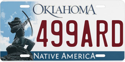 OK license plate 499ARD