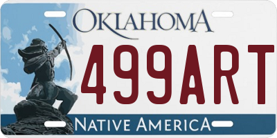 OK license plate 499ART