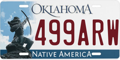 OK license plate 499ARW