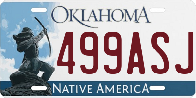 OK license plate 499ASJ