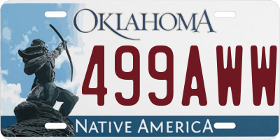 OK license plate 499AWW