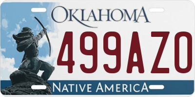 OK license plate 499AZO