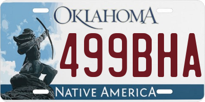 OK license plate 499BHA