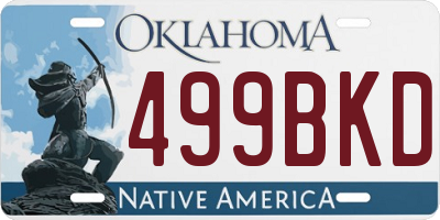 OK license plate 499BKD
