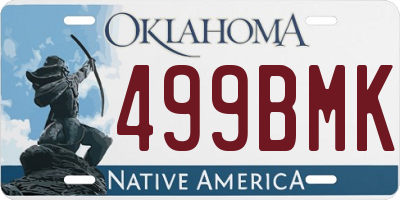 OK license plate 499BMK